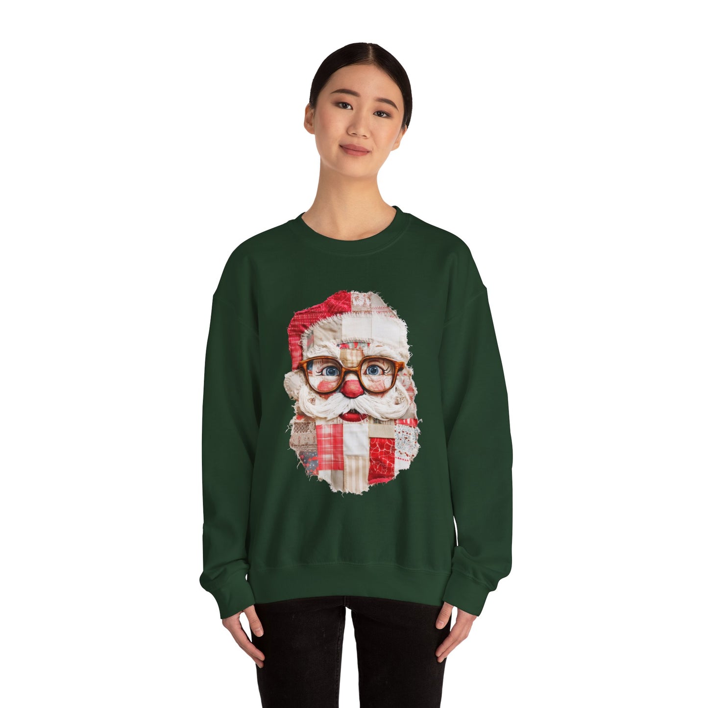 Patchwork Santa Crewneck