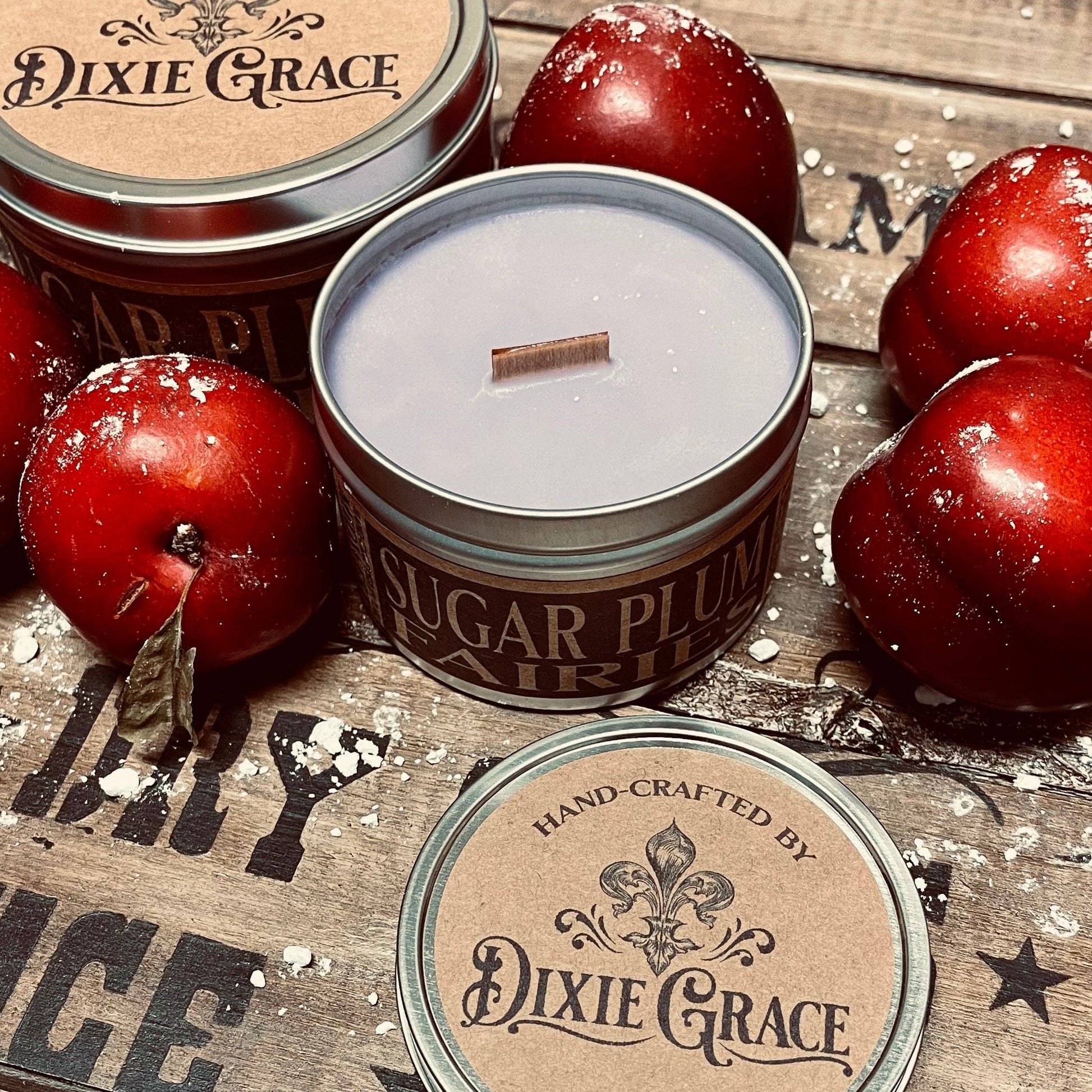 Dixie Grace 8 oz Tin Wood Wick Candle