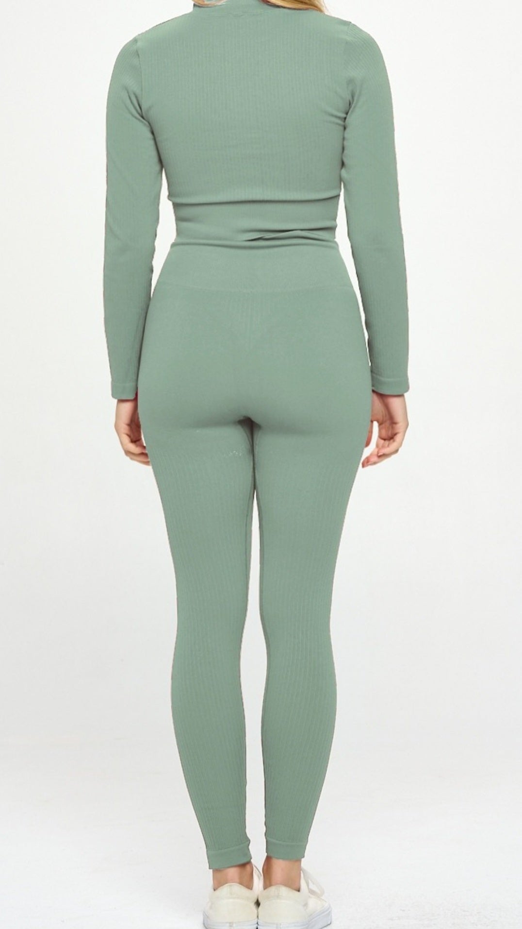 Double Take Zip Up Two- Piece Set