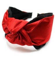 Game Day Jumbo Puffy Knotted Headbands - Red & Black